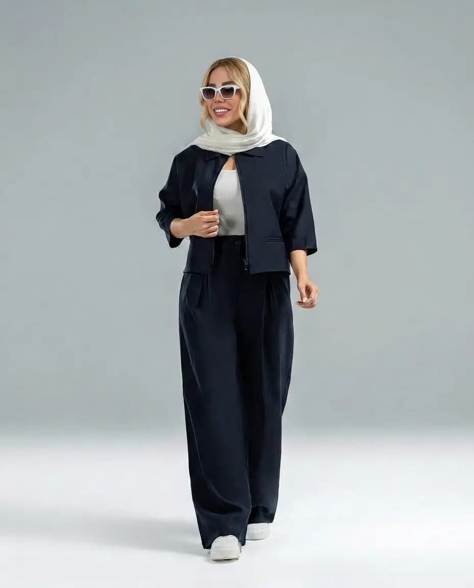 ست کت و شلوار سیلک زنانه مدل شفق — تصویر ۵