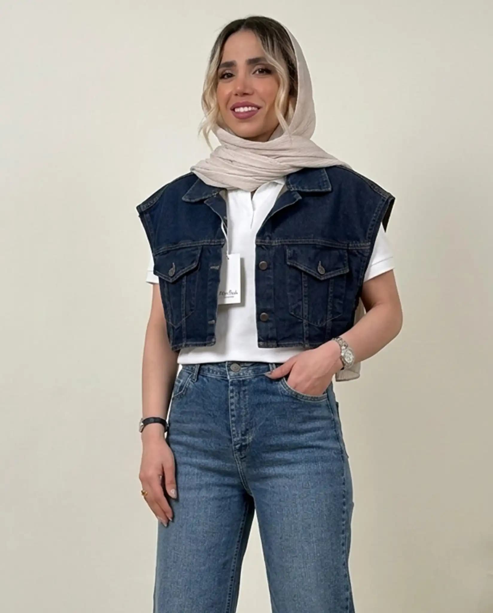 وست جین کراپ زنانه مدل مینی — تصویر ۳
