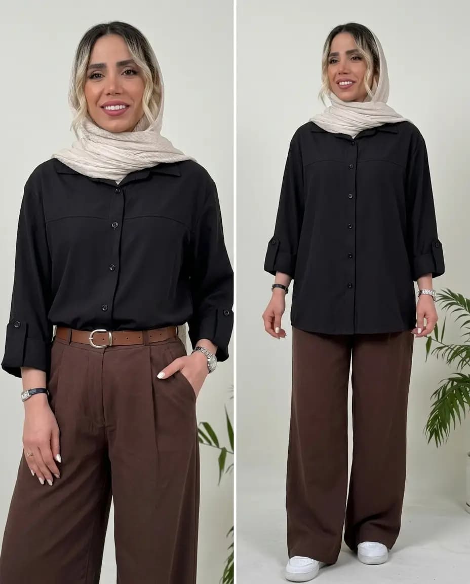 شومیز خنک زنانه پاگون‌دار مدل راتا — تصویر ۲