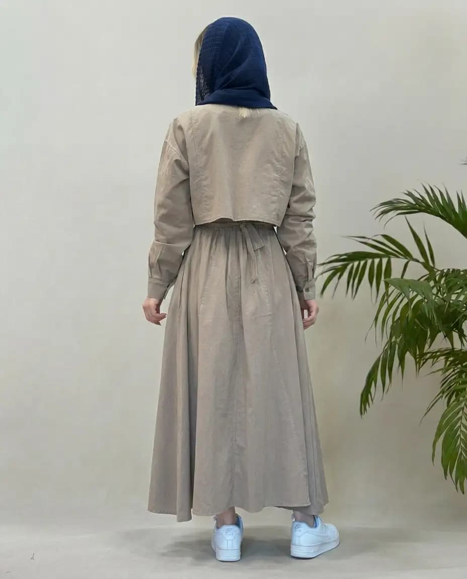 کت و سارافون زنانه لینن جودی — تصویر ۳