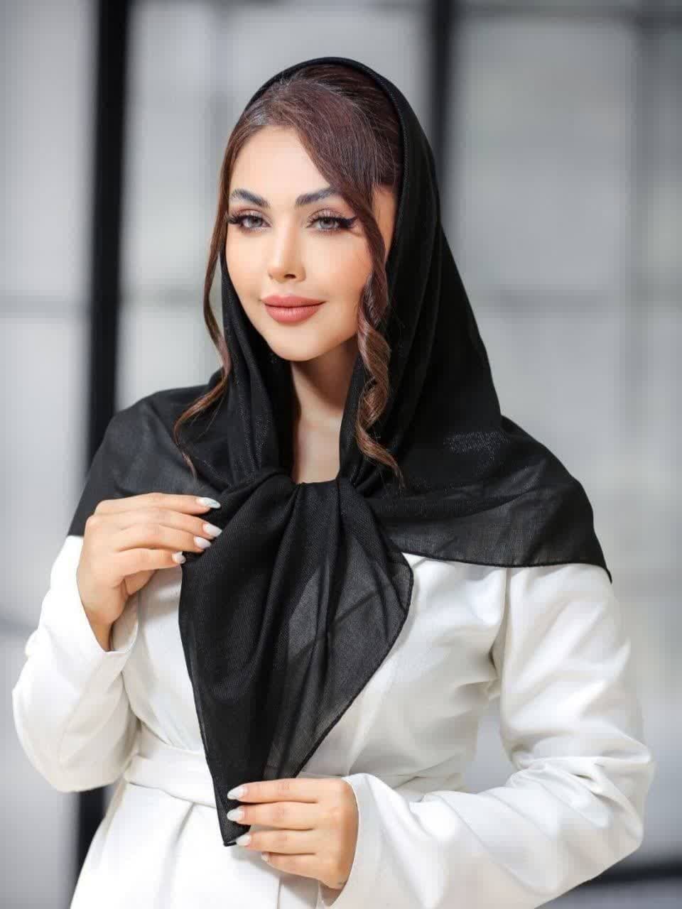روسری نخی دنیز شاین مزونی مشکی