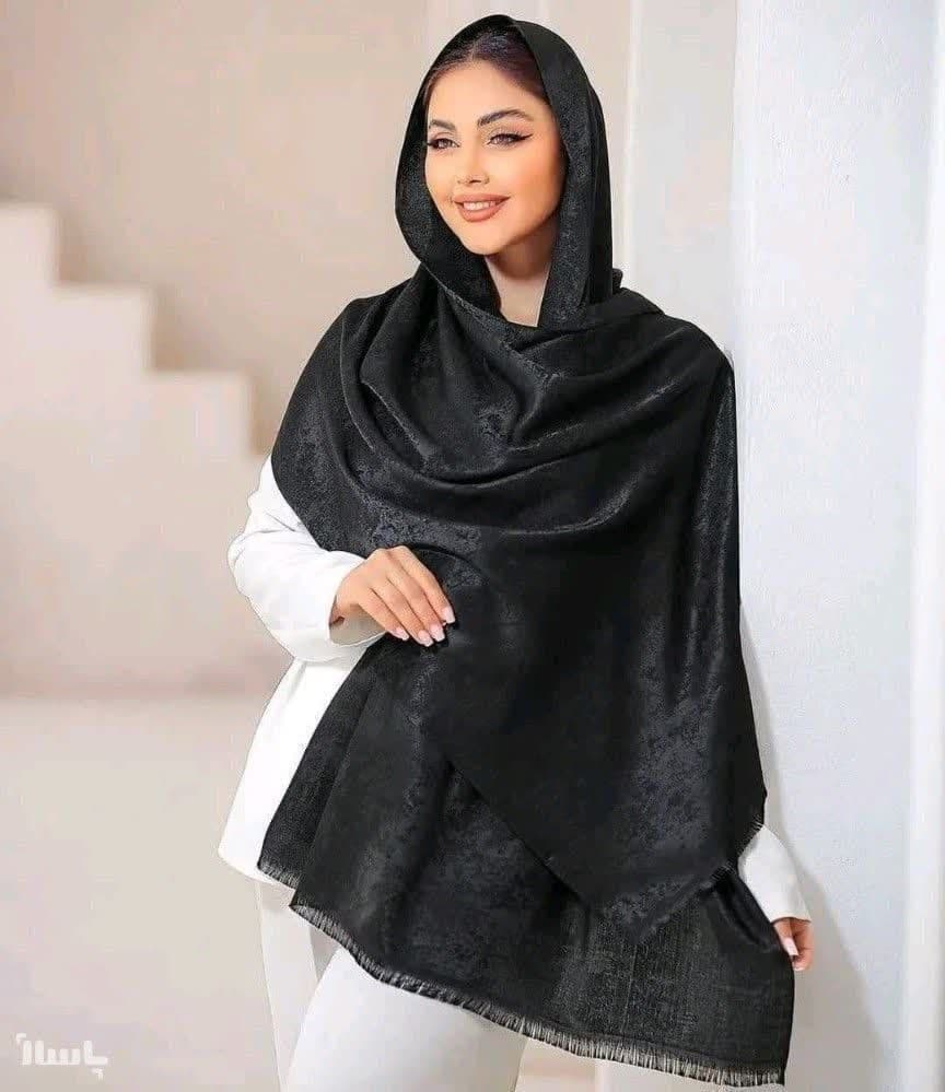 شال پتینه مجلسی مشکی تک رنگ مشکی