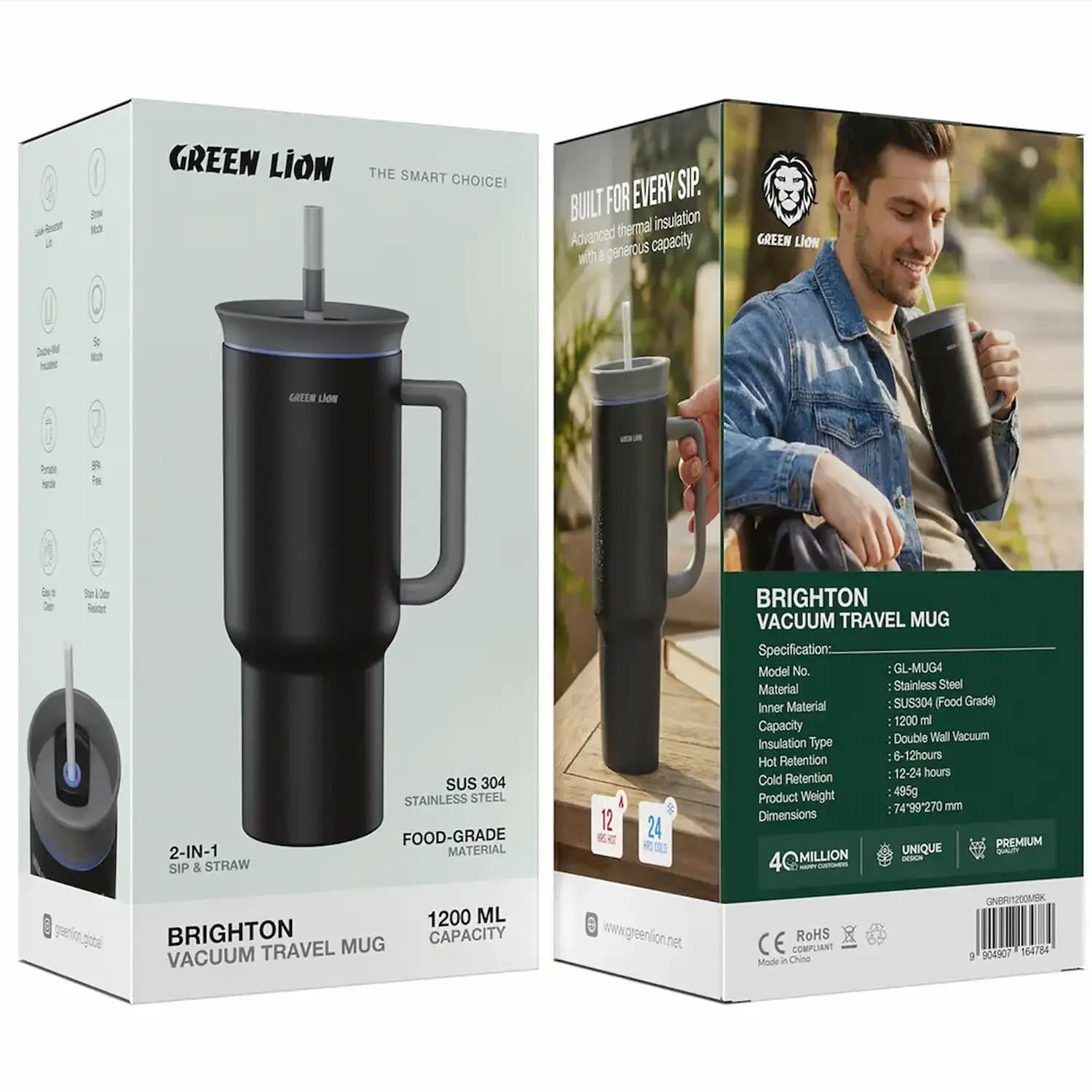 ماگ مسافرتی گرین لاین – Green Lion Brighton Vacuum Travel Mug 1200ml — تصویر ۵