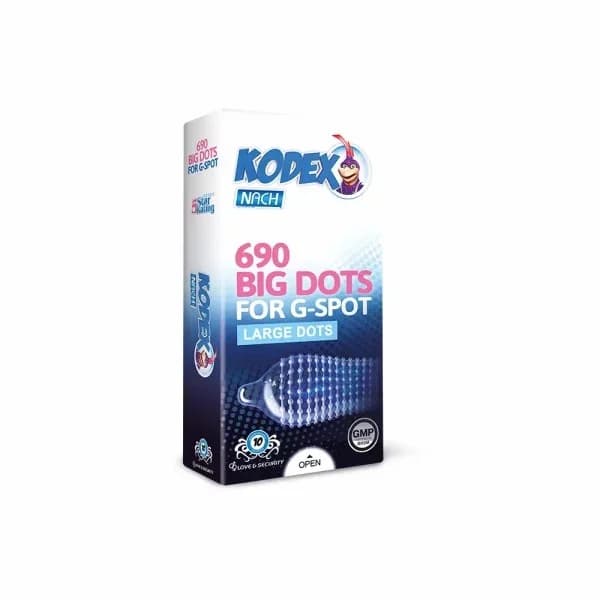 کاندوم خاردار کدکس مدل BIG DOTS بسته 10 عددی