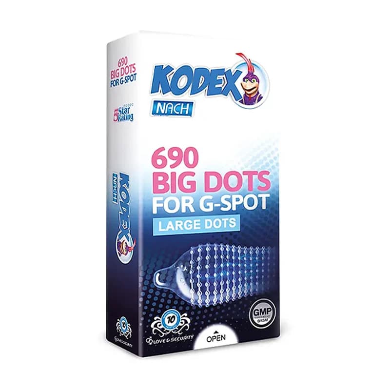 کاندوم خاردار کدکس مدل BIG DOTS بسته 10 عددی — تصویر ۲