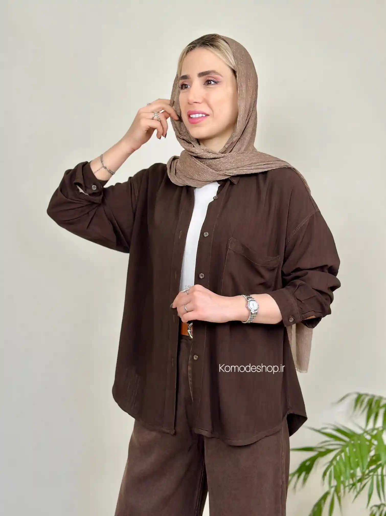شومیز زنانه سیلک اسلپ کارن — تصویر ۸