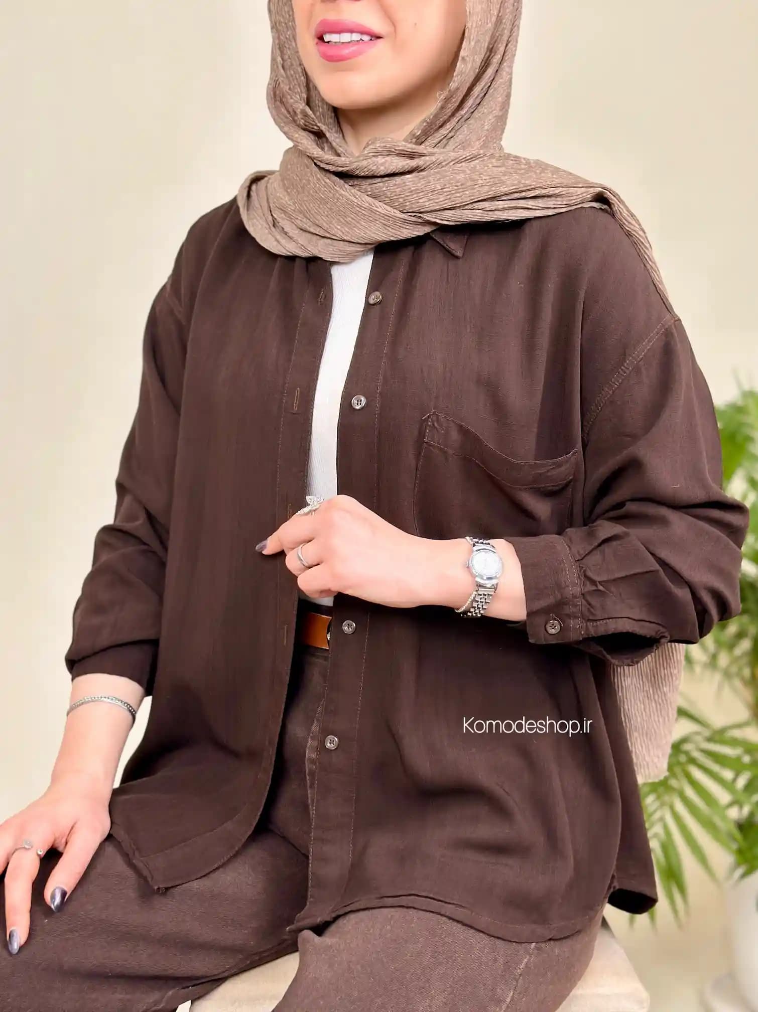 شومیز زنانه سیلک اسلپ کارن — تصویر ۷