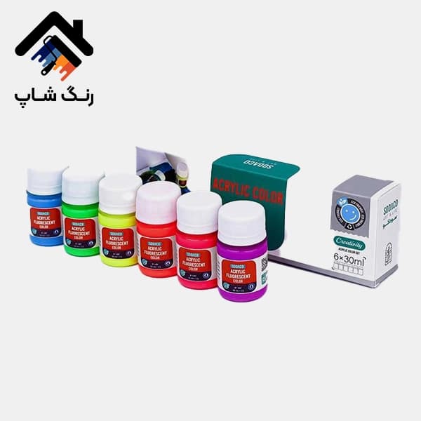 پک 6 عددی رنگ اکریلیک فلورسنت 30 میل سوداکو