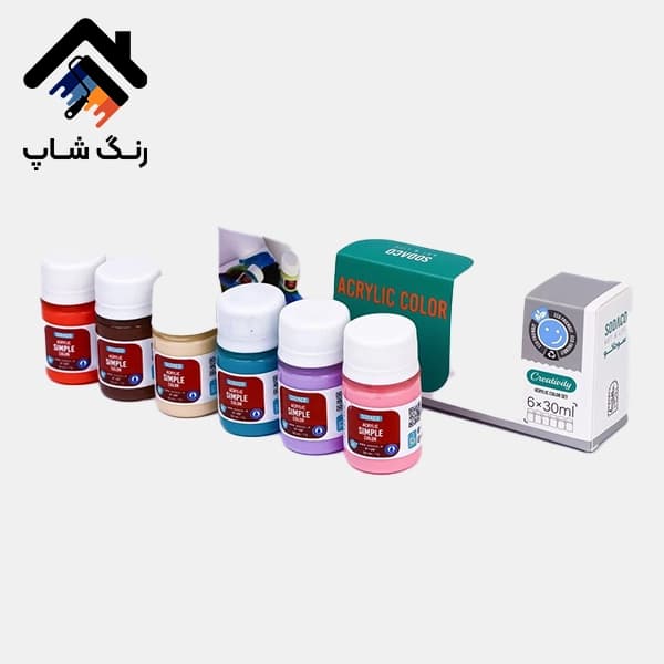 پک 6 عددی رنگ اکریلیک ساده 30 میل سوداکو B