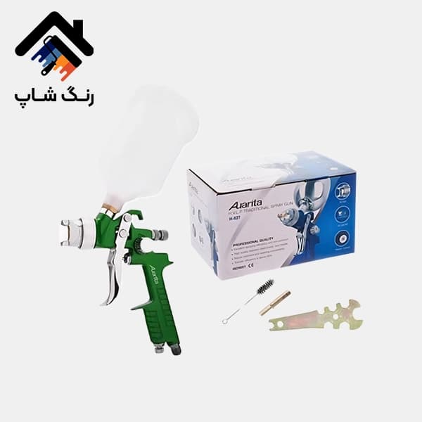 پيستوله Aurita-H827B سوزن 2.5 سه تنظيم کاسه رو پلاستيکي 600CC — تصویر ۲
