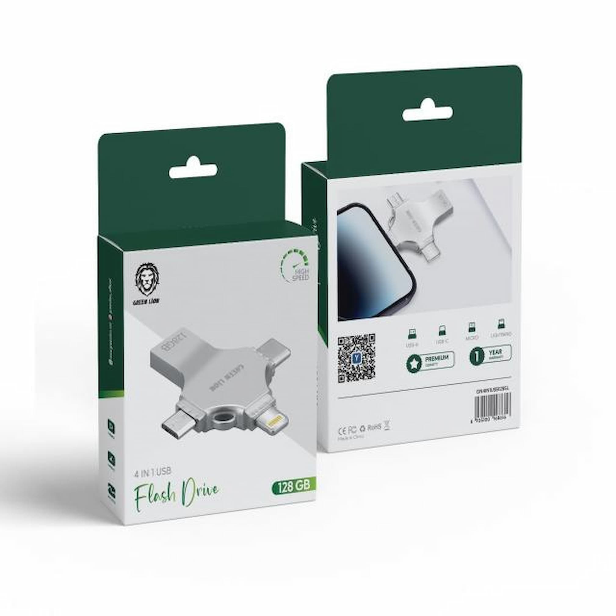 فلش مموری گرین لاین مدل GN4IN1USB128 ظرفیت ۱۲۸ گیگابایت — تصویر ۳