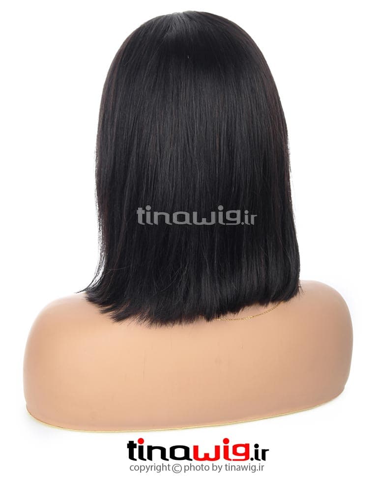 کلاه گیس طبیعی زنانه صاف کوتاه رنگ مشکی کد LFS35-2 — تصویر ۳