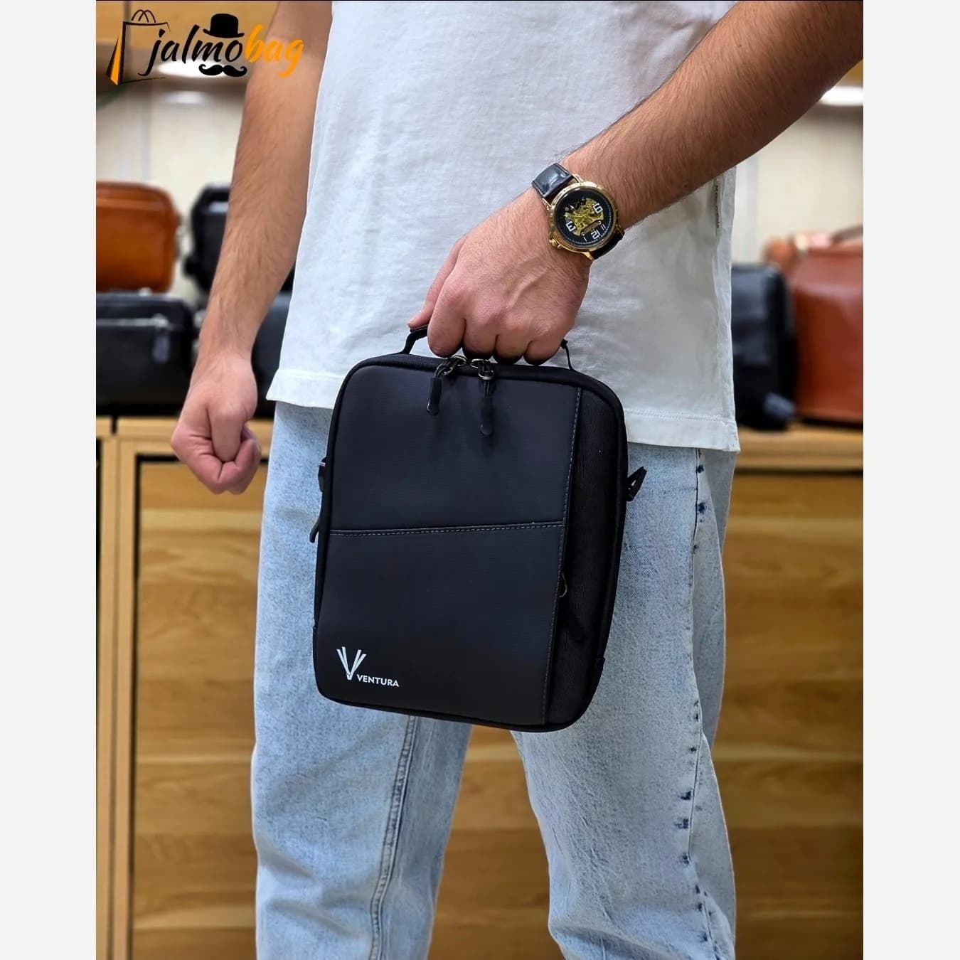 کیف دوشی دستی اسپرت برزنت و اسکین ضد آب — تصویر ۴