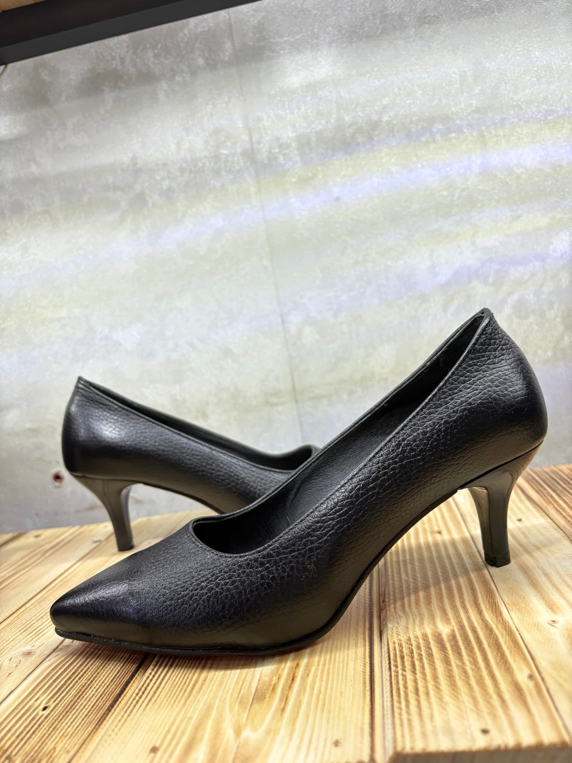 کفش مجلسی زنانه چرم طبیعی مانیا | مجلسی پاشنه سوزنی سه سانت