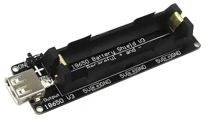 ماژول شیلد باتری لیتیومی تک سل 18650 ،V3 با خروجی USB