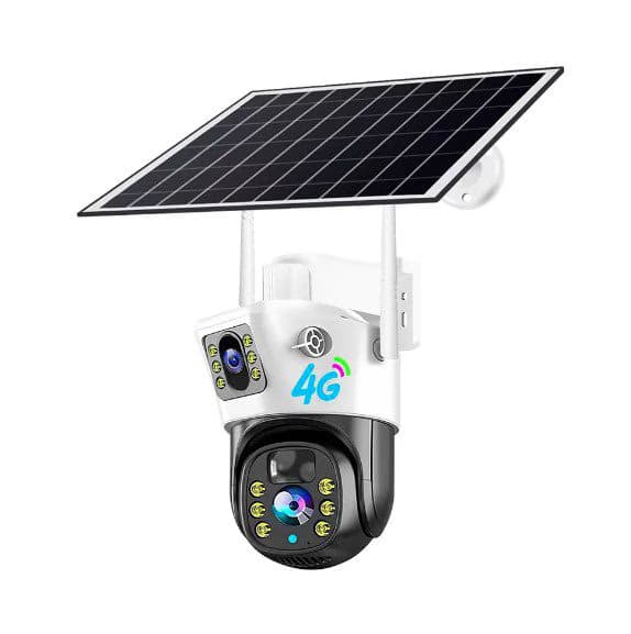 دوربین دولنز چرخشی پنل خورشیدی سیمکارتی v380 4G
