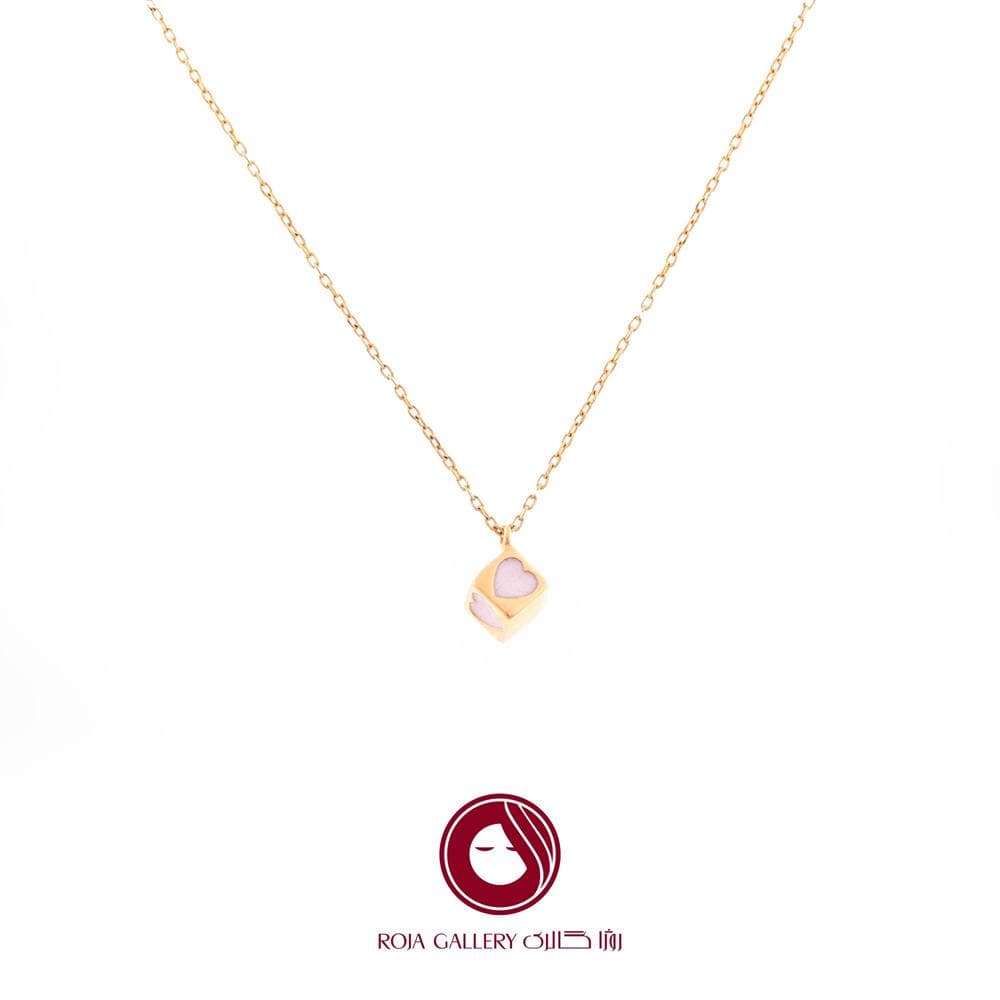 گردنبند مکعب میناکاری قلب – کد N-77569