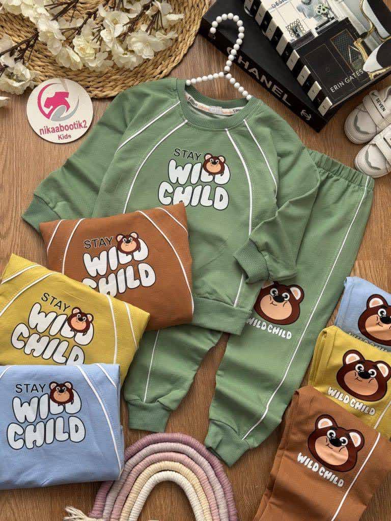 بلوز شلوار تدی Wild ghild پسرانه 40 45 50 55