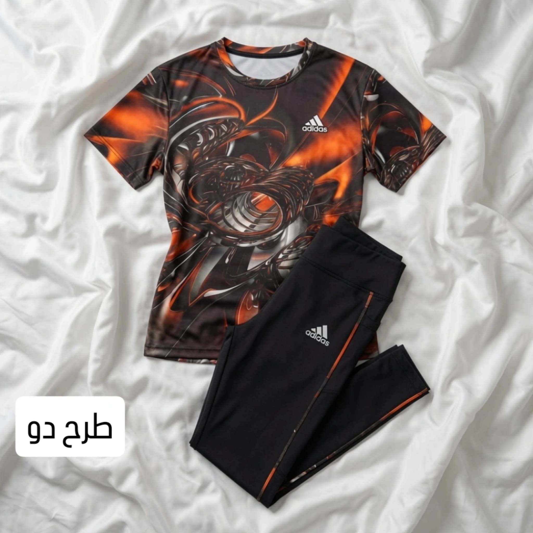 ست ورزشی زنانه سایز بزرگ تیشرت و لگ — تصویر ۸
