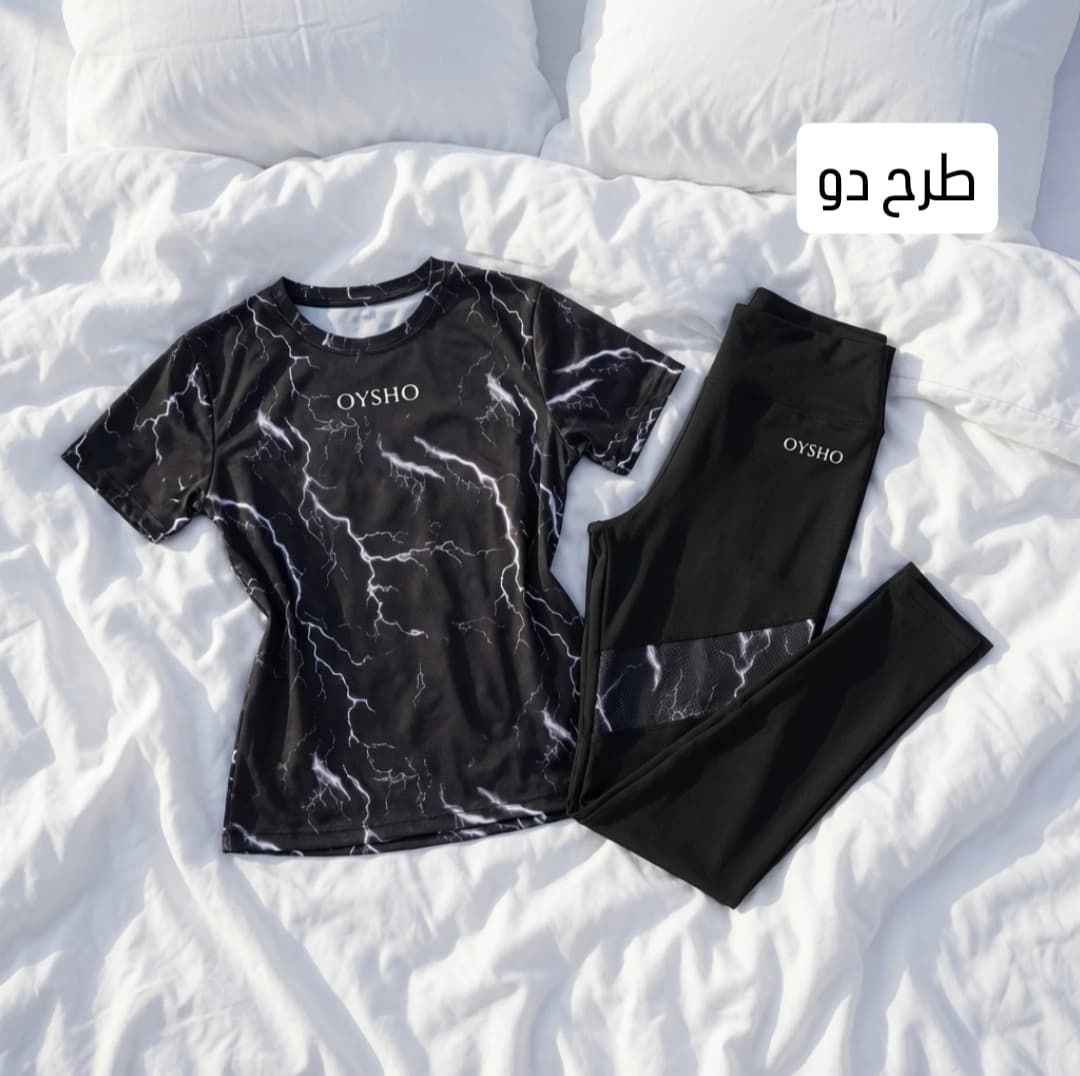 ست ورزشی زنانه سایز بزرگ تیشرت و لگ