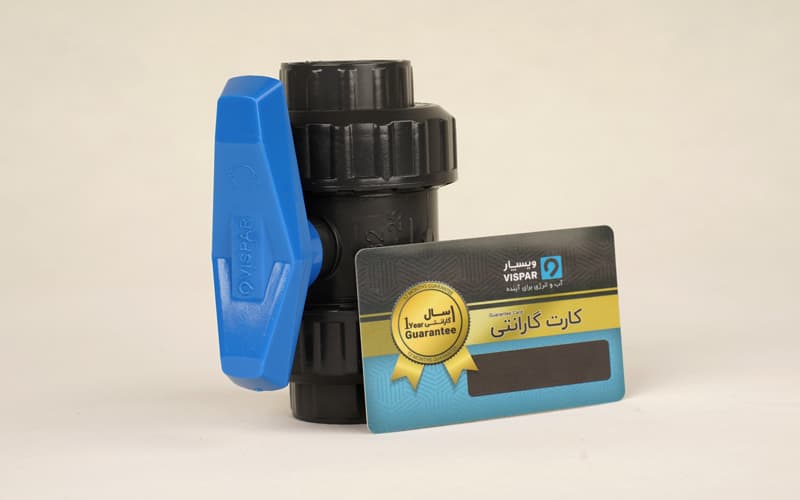 شیر توپی upvc مهره ماسوره ای دو سر دنده ویسپار سایز 110 — تصویر ۲