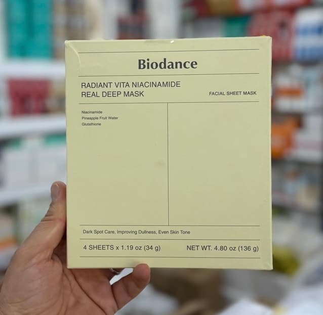 ماسک ورقه ای ضدلک و روشن کننده ویتا نیاسینامید بایودنس Biodance، پک ۴ عددی — تصویر ۶