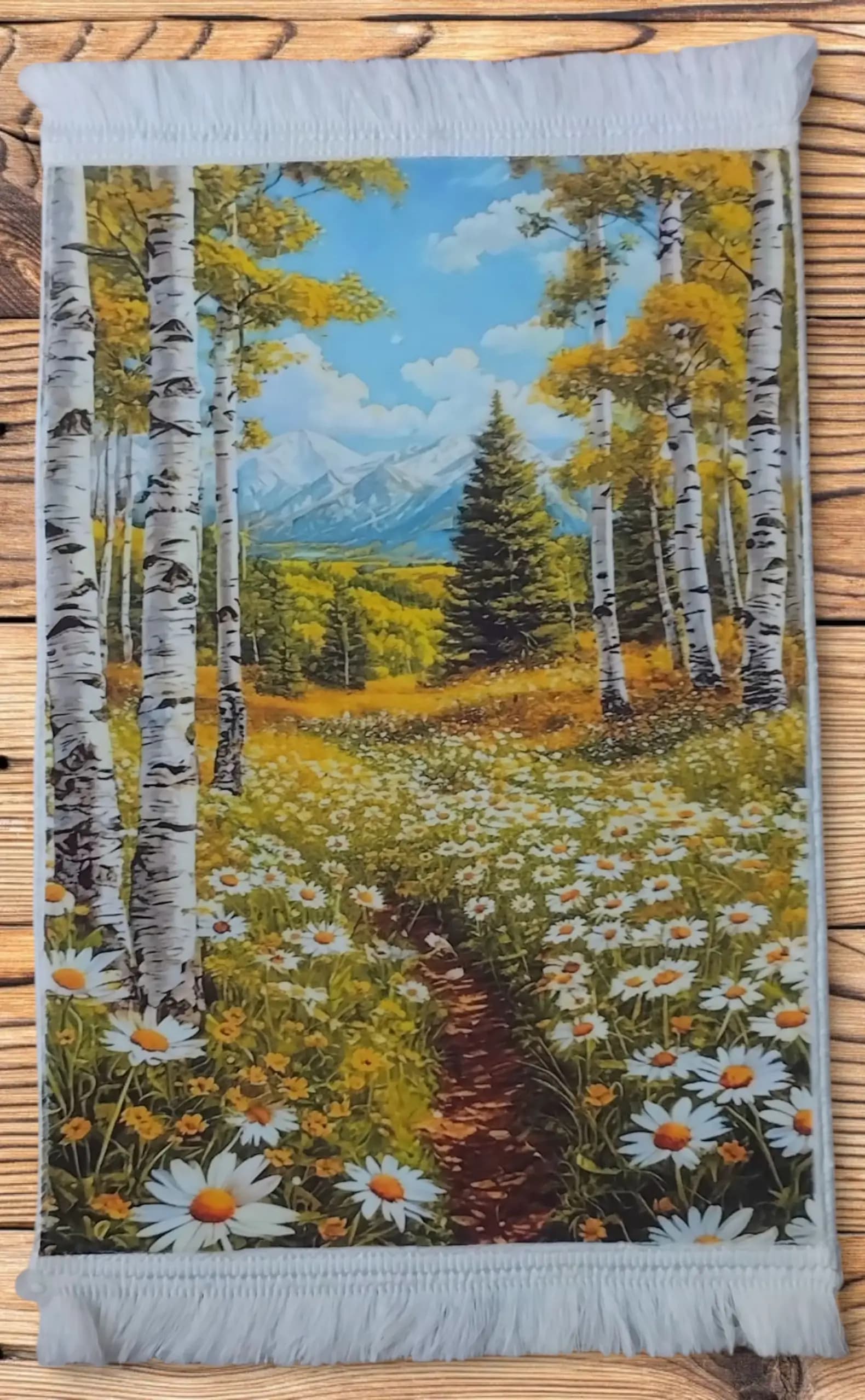 تابلو فرش منظره ی کوهستانی با ابعاد 60×40 — تصویر ۳