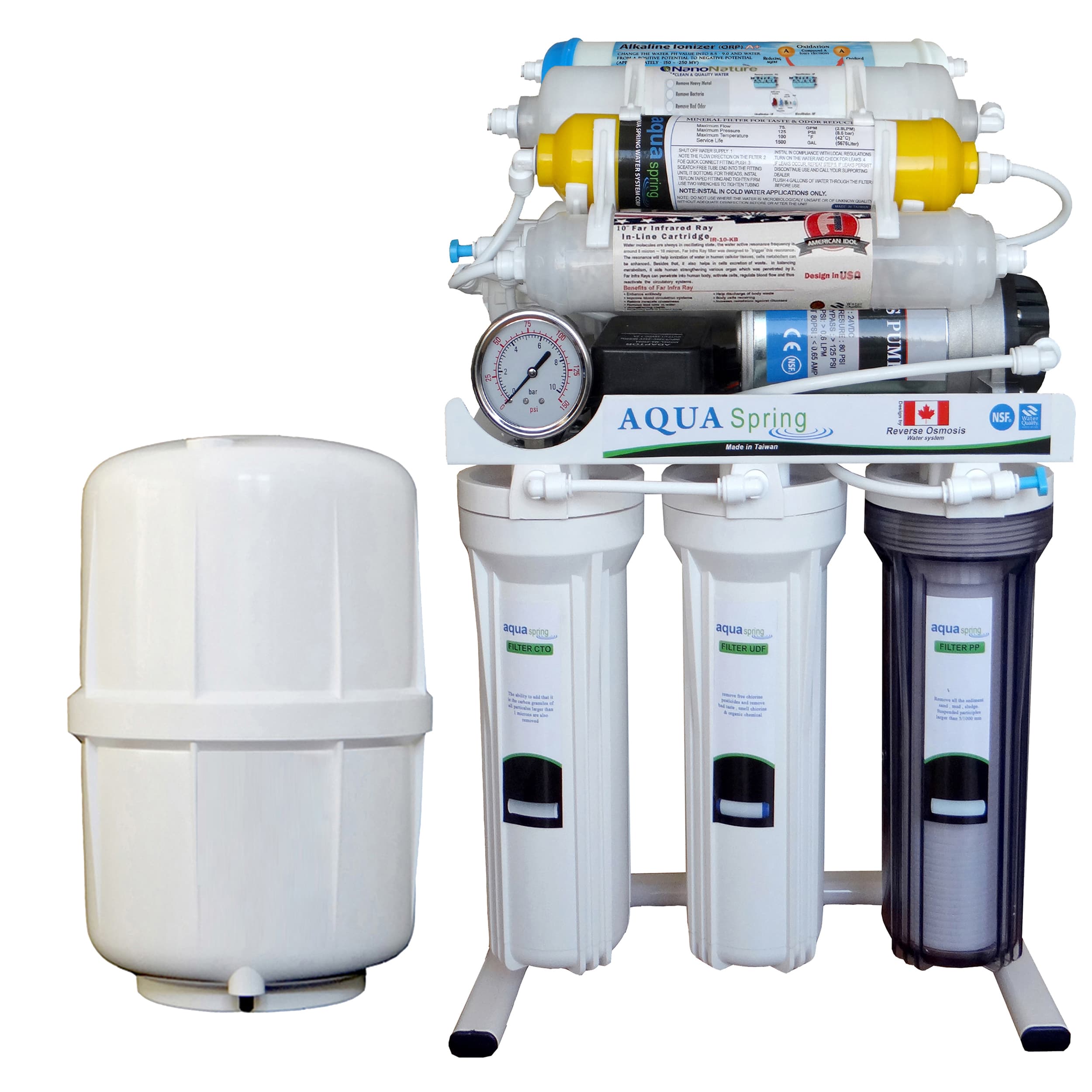 دستگاه تصفیه کننده آب آکوآ اسپرینگ مدل RO – NF2600 به همراه فیلتر تصفیه آب کد 01 مجموعه 3 عددی — تصویر ۲