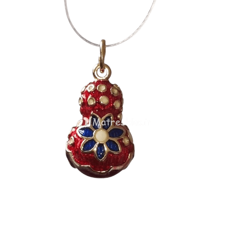 گردن آویز فابرژه طرح ماتروشکا قرمز — تصویر ۲