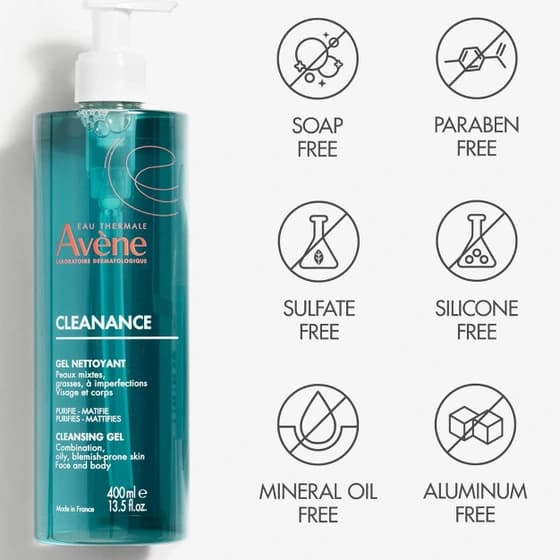 ژل شوینده اون Avene مدل کلینانس پوست چرب و مختلط ۴٠٠ میل — تصویر ۳