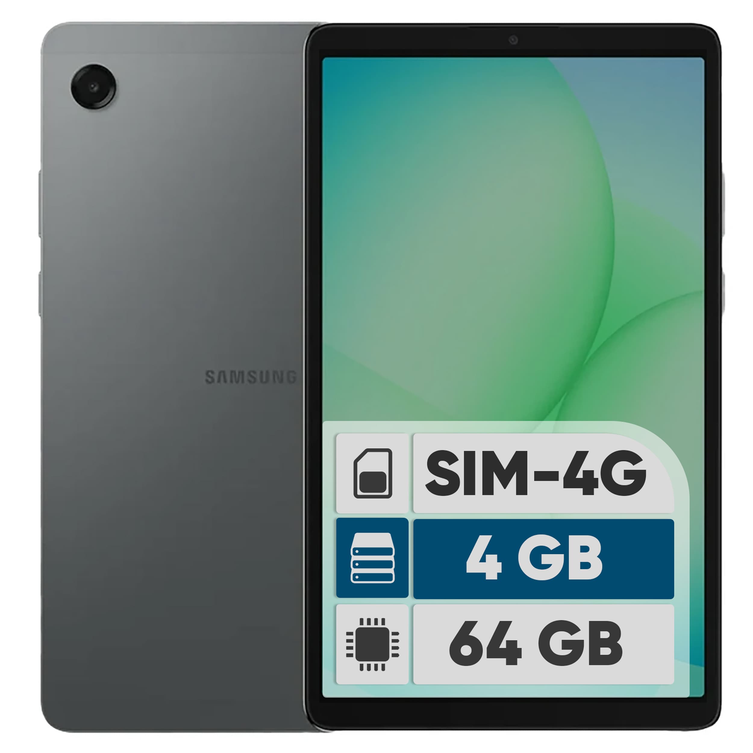 تبلت 8.7 اینچ سامسونگ مدل Galaxy Tab A11 4G، ظرفیت 64 گیگابایت و رم 4 گیگابایت، قابلیت پشتیبانی از سیم کارت، رزولوشن دوربین 8 مگاپیکسل — تصویر ۳