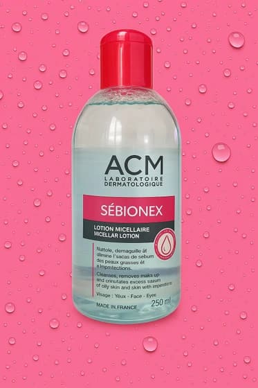 محلول میسلار ضد جوش سبیونکس ای سی ام (ACM Sebionex Micellar Lotion) حجم 250 میل