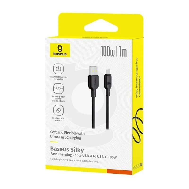 کابل تبدیل USB به USB-C بیسوس مدل Silky Series طول 1 متر — تصویر ۶