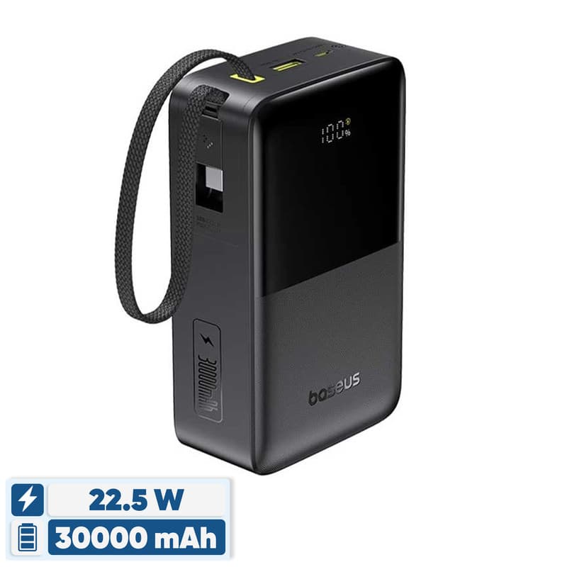 پاوربانک 22 وات بیسوس مدل EnerFill FC51 Bipow 2 Pro ظرفیت 30000 میلی‌آمپرساعت به همراه کابل متصل USB-C — تصویر ۱۱