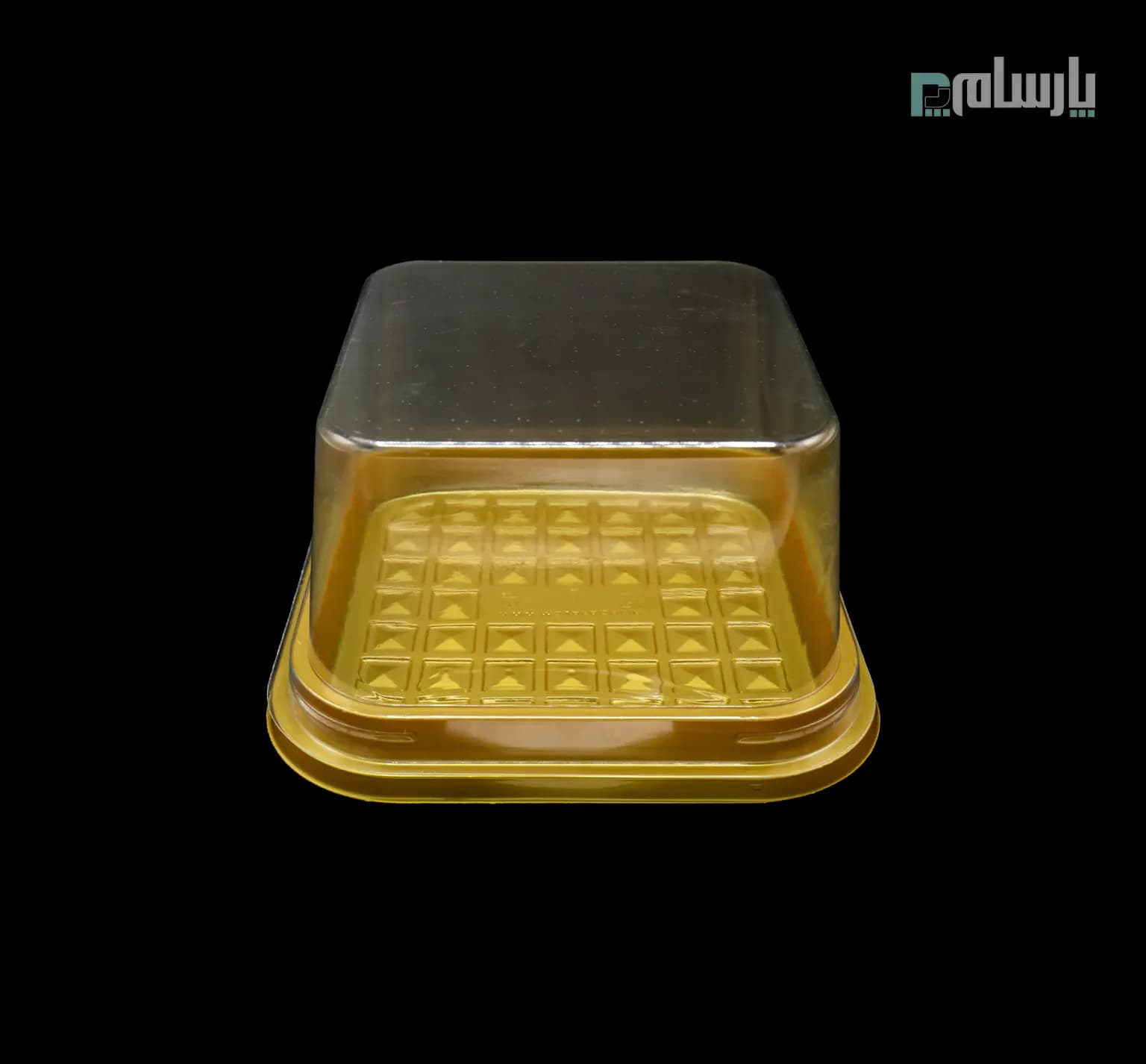 ظرف یکبار مصرف بنتو کیک مربع زیره طلایی مات-پت