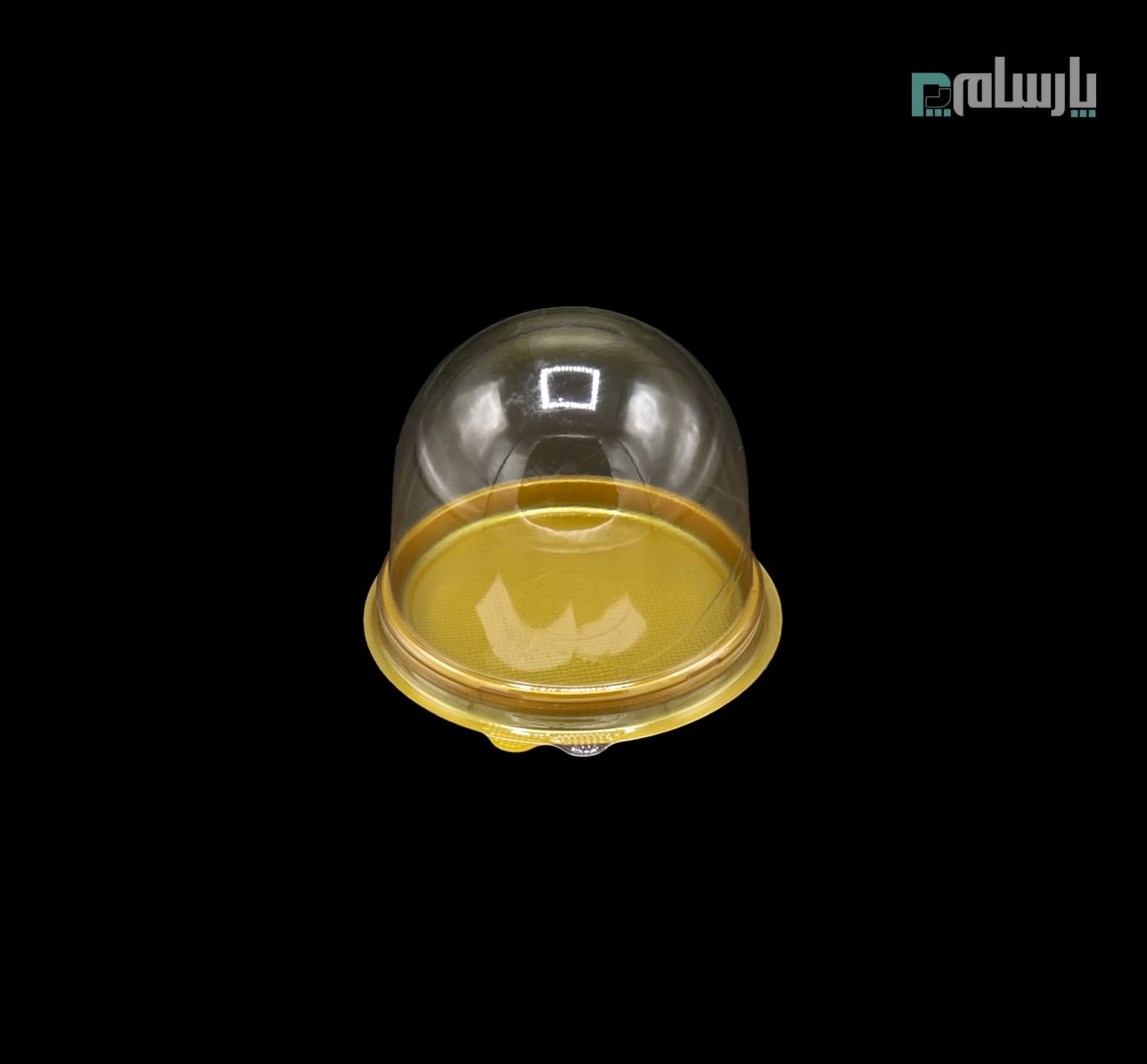 کاپ کیک گرد یکبار مصرف رویه شفاف و زیره طلایی مات-پت