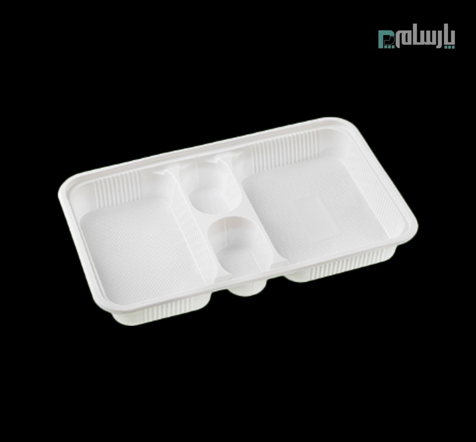 ظرف یکبار مصرف گیاهی چهار خانه مرغی کلاسیک آملون