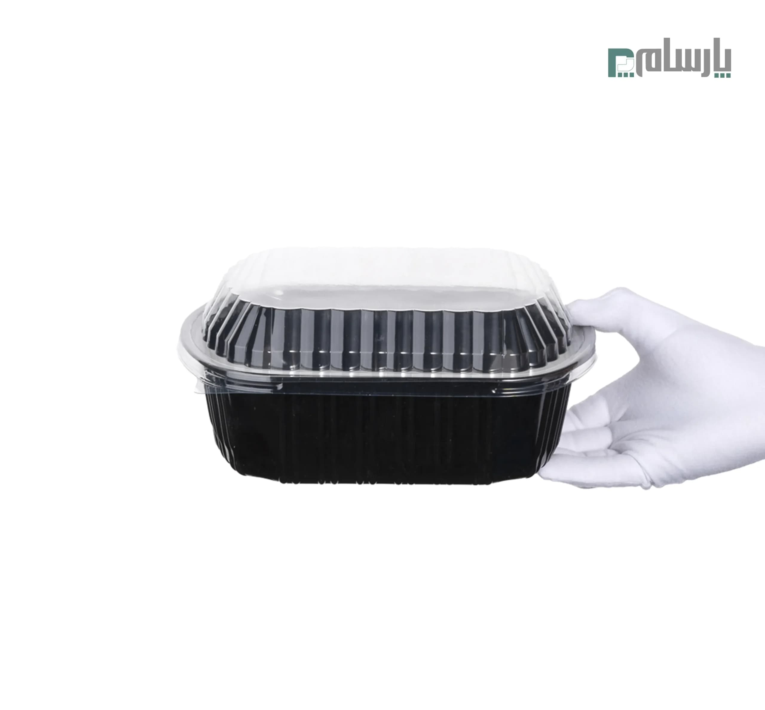 ظرف ترموفرمینگ یکبار مصرف بیضی تک خانه عمق 7.5-مشکی — تصویر ۳