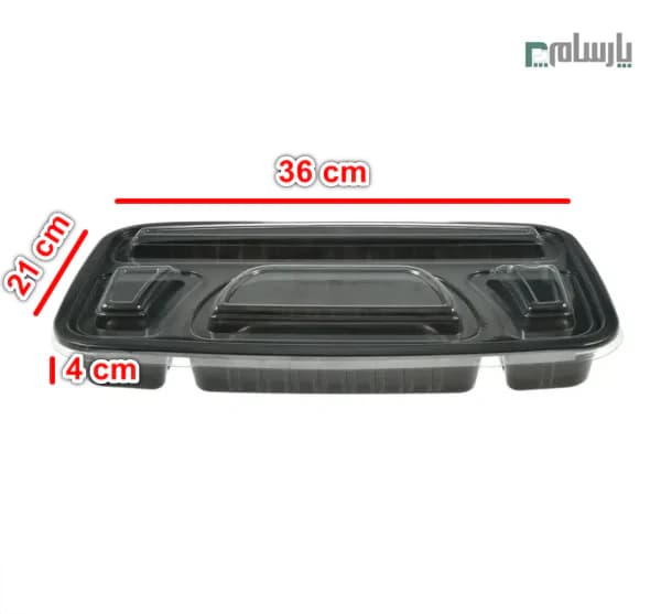 دیس ترموفرمینگ یکبار مصرف چهار خانه-مشکی