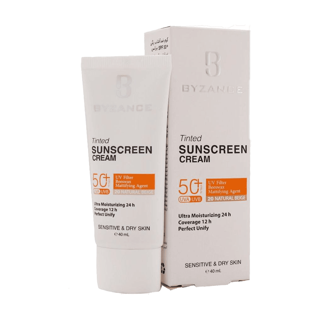 فلوئید ضد آفتاب بیزانس SPF50 رنگ Natural Beige مناسب پوست خشک و حساس شماره 20