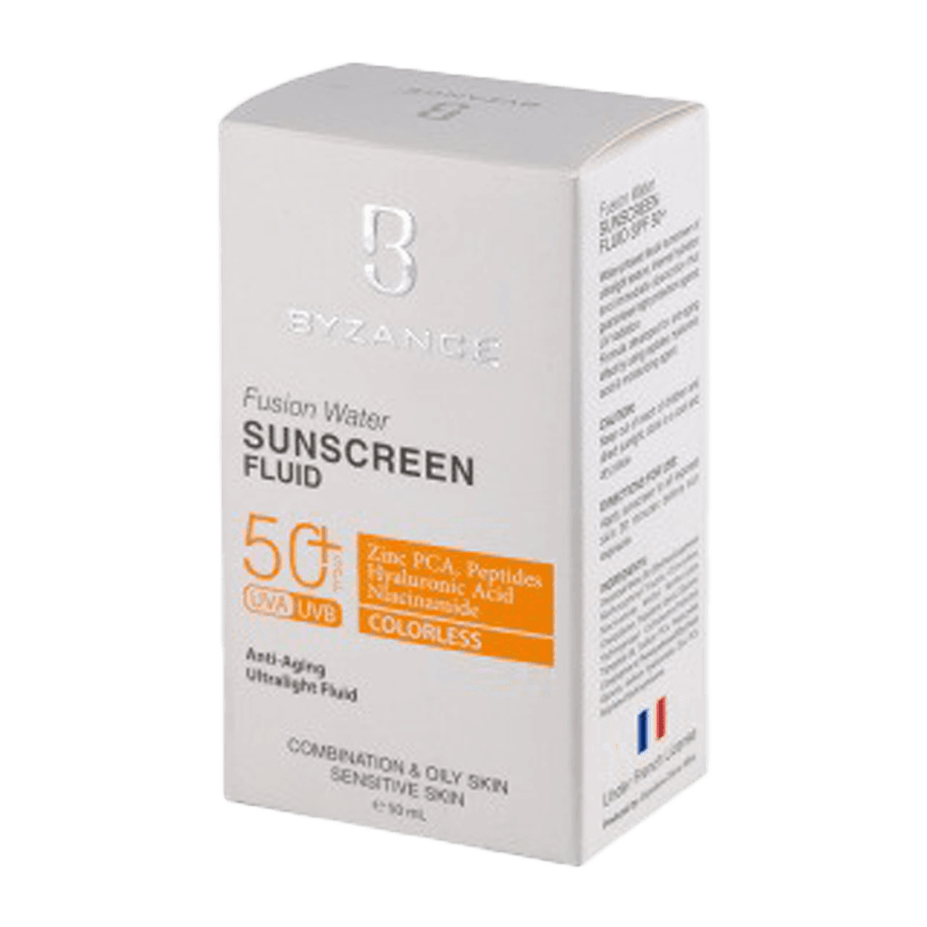 فلوئید ضد آفتاب بیزانس مدل فیوژن واتر حاوی ضد چروک با SPF50 — تصویر ۴