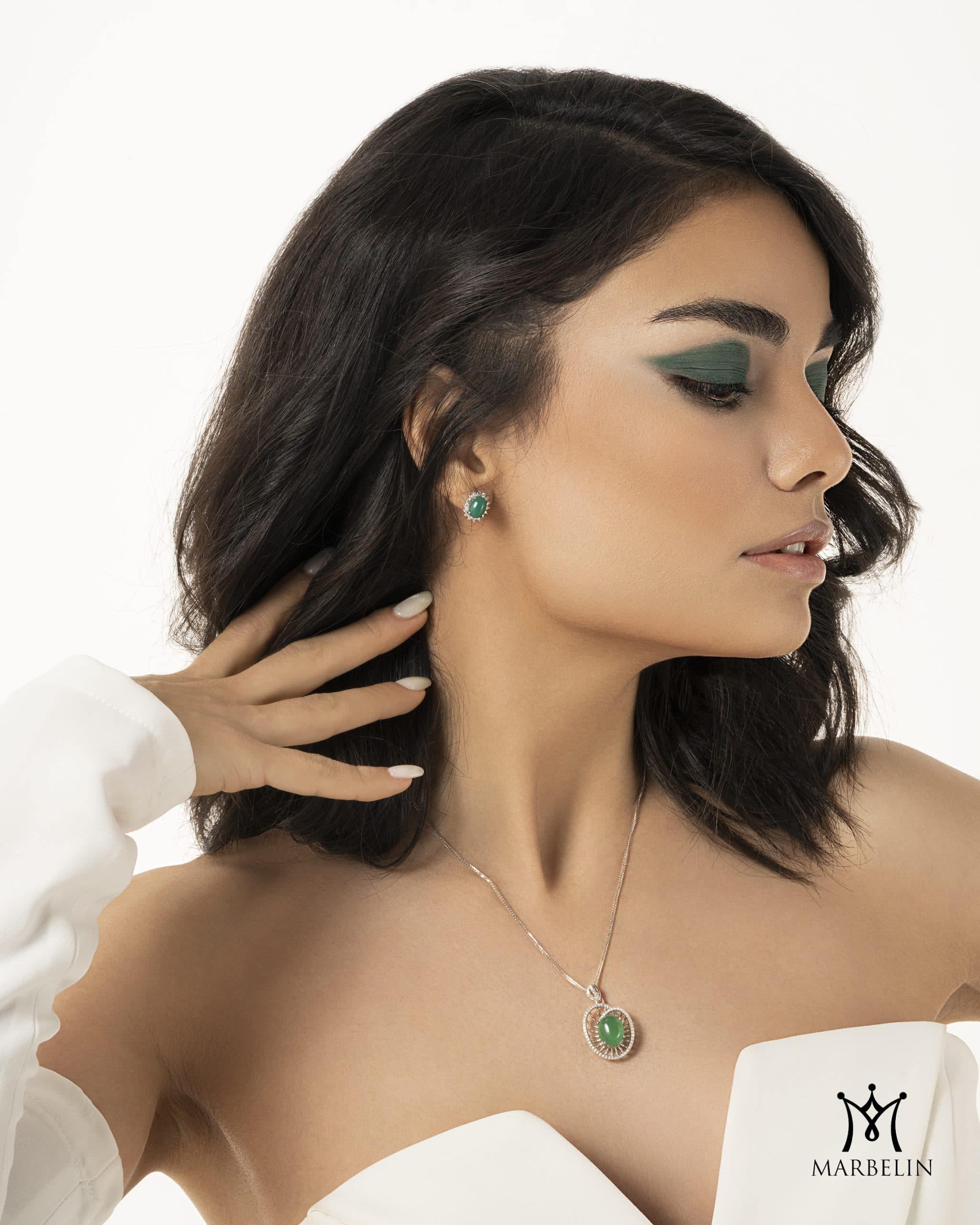 نیم ست نقره و عقیق زنانه ماتیسا مدلB — تصویر ۲