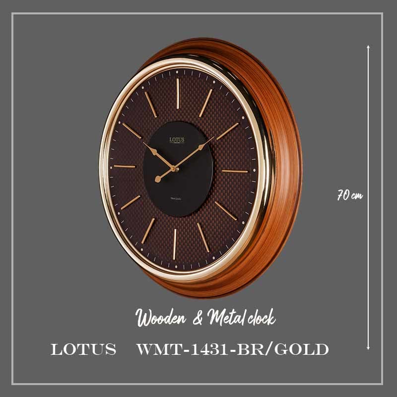 ساعت دیواری لوتوس کد WMT-1431 رنگ BR/GOLD — تصویر ۴