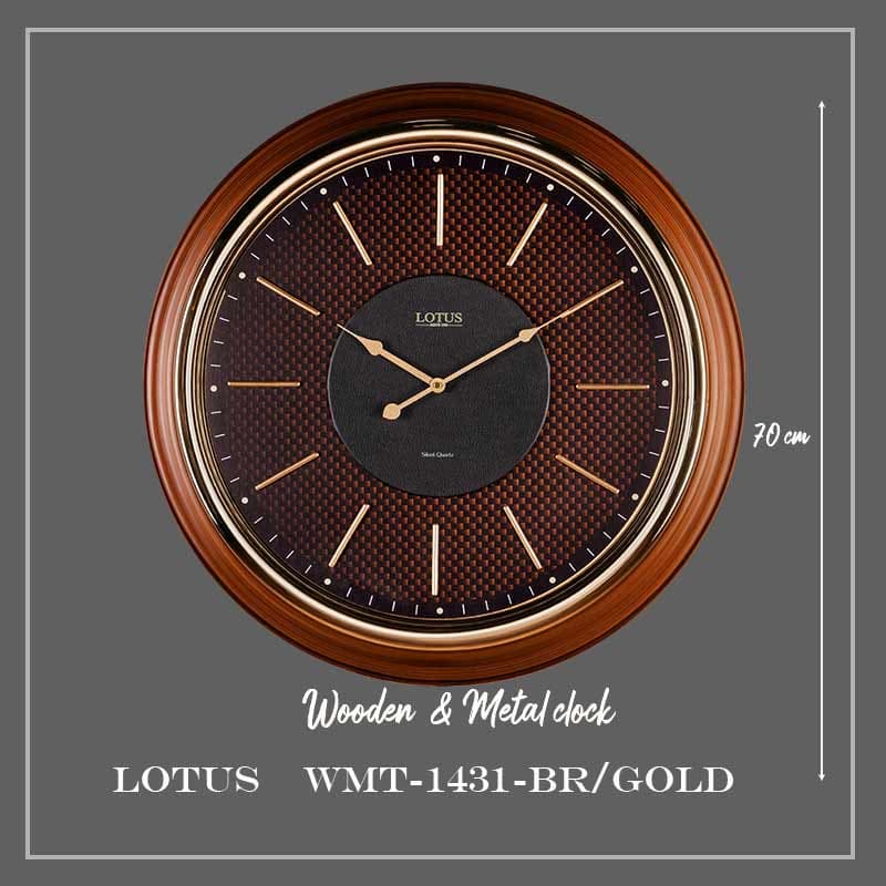 ساعت دیواری لوتوس کد WMT-1431 رنگ BR/GOLD — تصویر ۳
