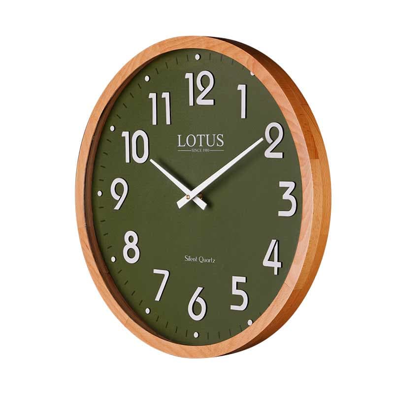 ساعت دیواری لوتوس مدل WD-1228 رنگ WAL/GREEN