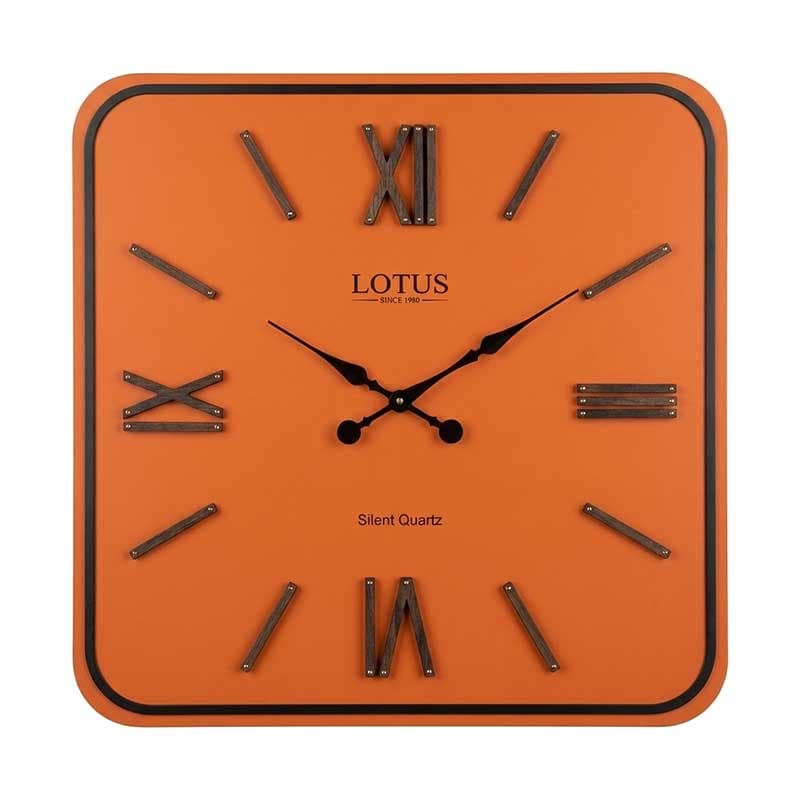 ساعت دیواری چوبی کد WD-2637 رنگ ORANGE