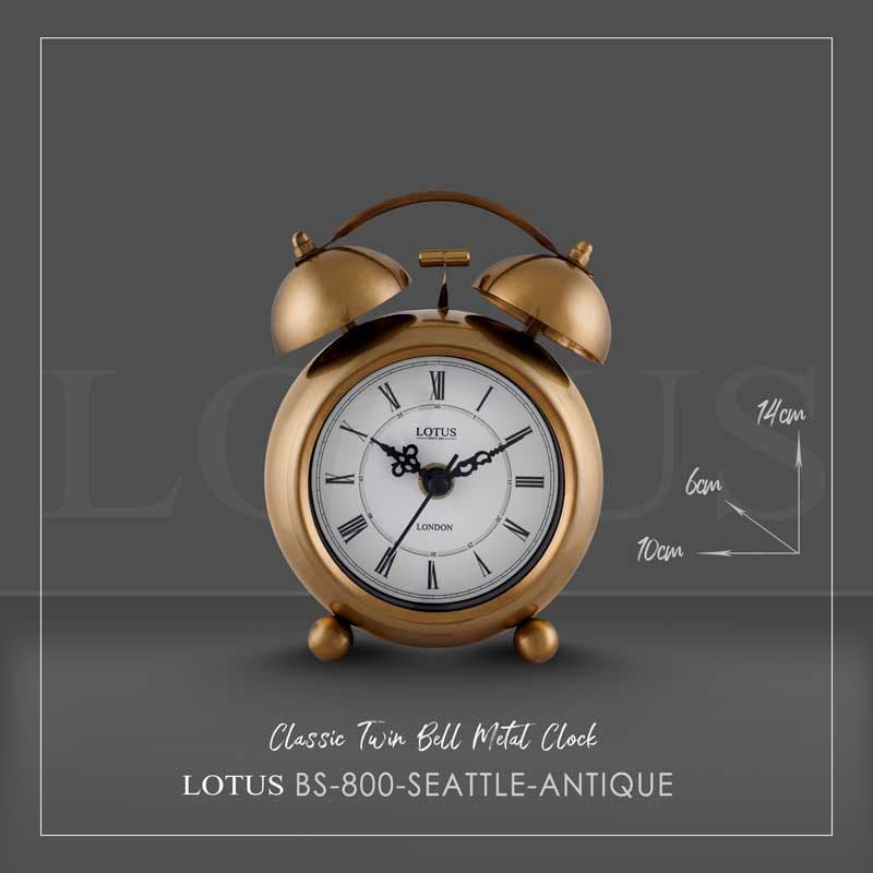 ساعت رومیزی فلزی SEATTLE کد BS-800 رنگ ANTIQUE — تصویر ۴