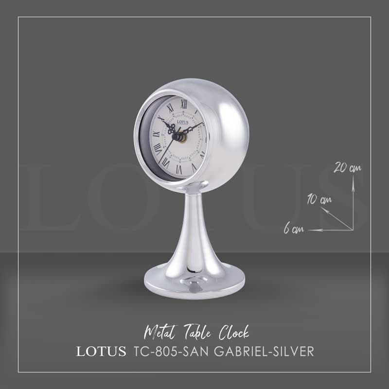 ساعت رومیزی فلزی مدل SAN GABRIEL کد TC-805 رنگ SILVER — تصویر ۵