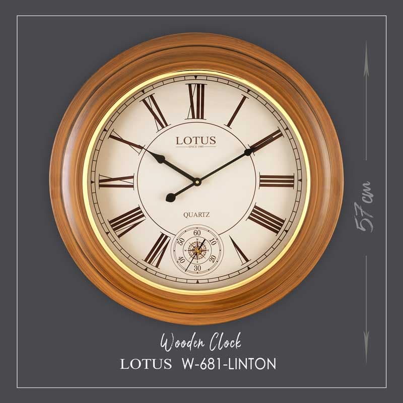 ساعت چوبی لینتون لوتوس مدل LINTON کد W-681 — تصویر ۴
