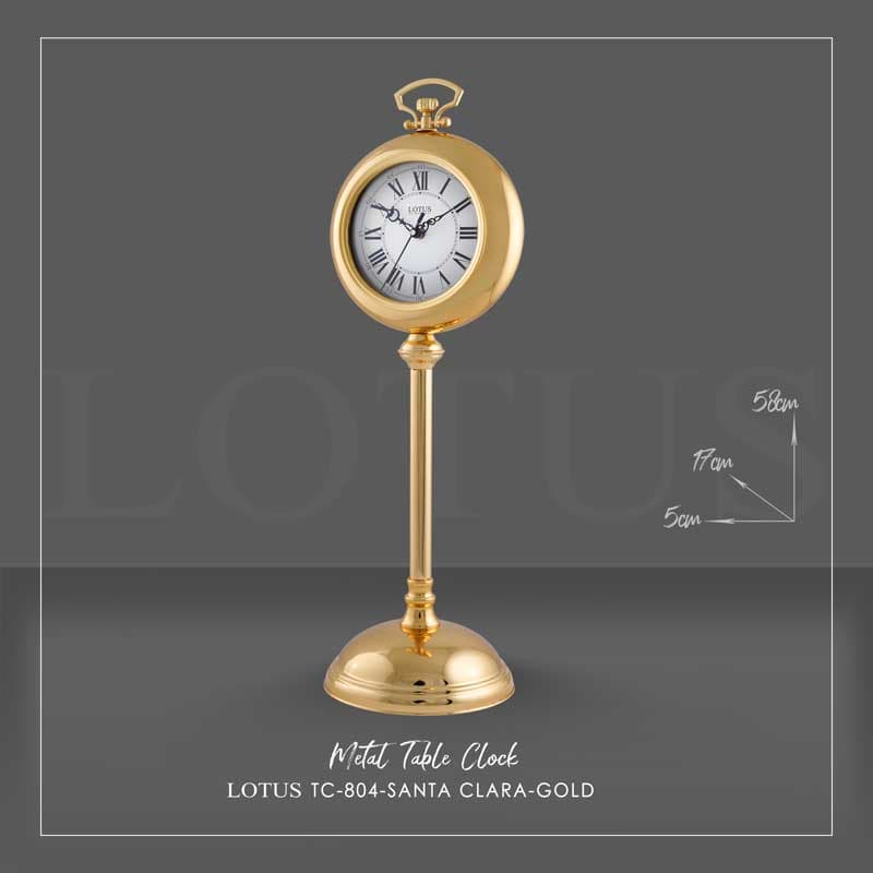 ساعت رومیزی فلزی SANTA CLARA کد TC-804 رنگ GOLD — تصویر ۴